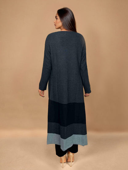 trueBrowns Dark Grey Woollen Cape - Distacart