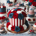 Thumbnail for confect edible sugar roses cake toppers for cupcakes doughnut cake decorations pack of 12 j4 roses 02