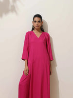 Thumbnail for trueBrowns Pink Viscose Kurta Pant Set