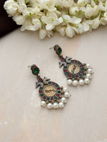 Thumbnail for trueBrowns Silver Gold Tone Embossed Earrings - Distacart