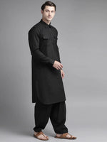 Thumbnail for Fabmade Z Black Pathani Suit