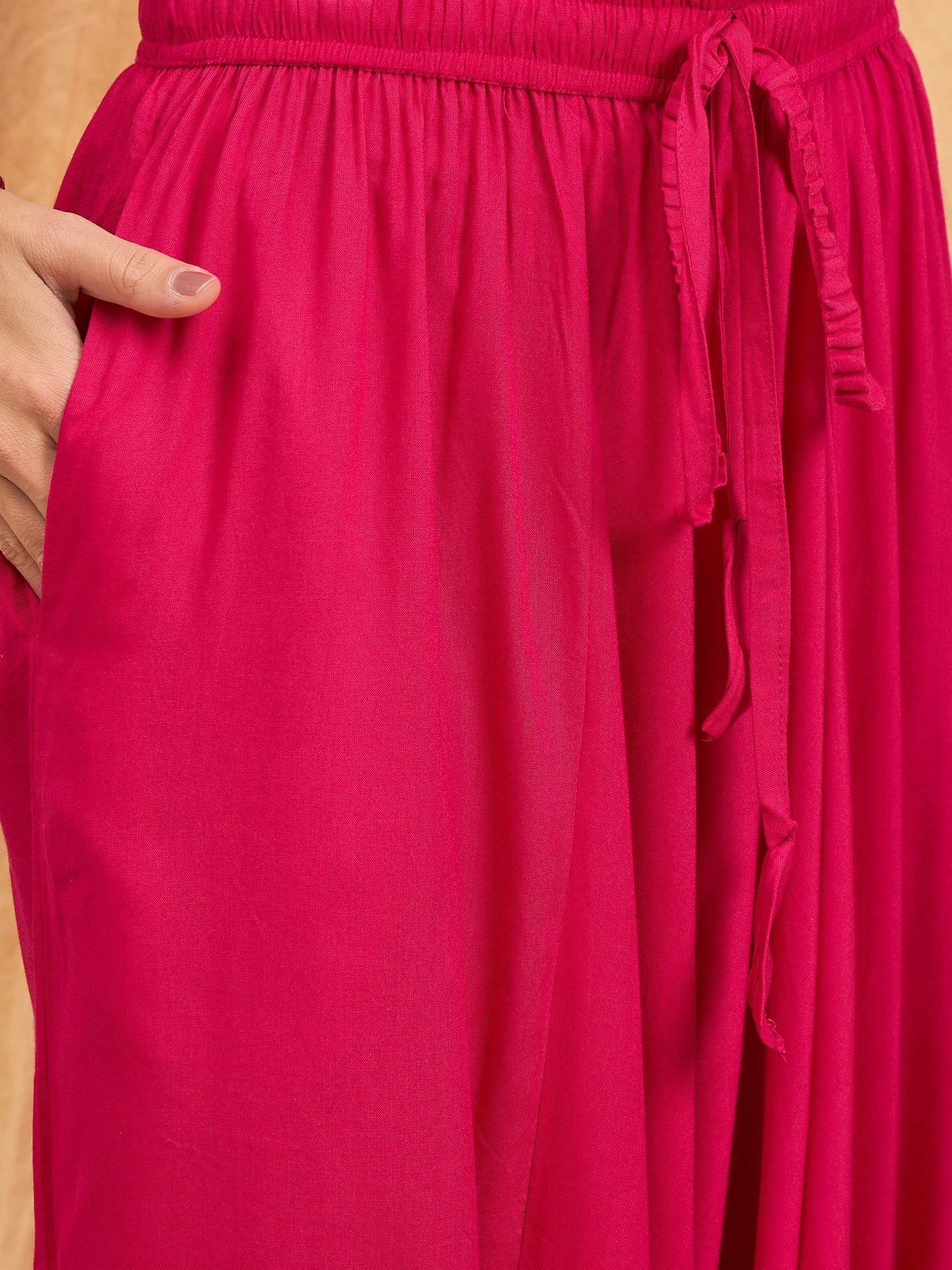 InWeave Fuchsia Solid Harem Pant - Distacart