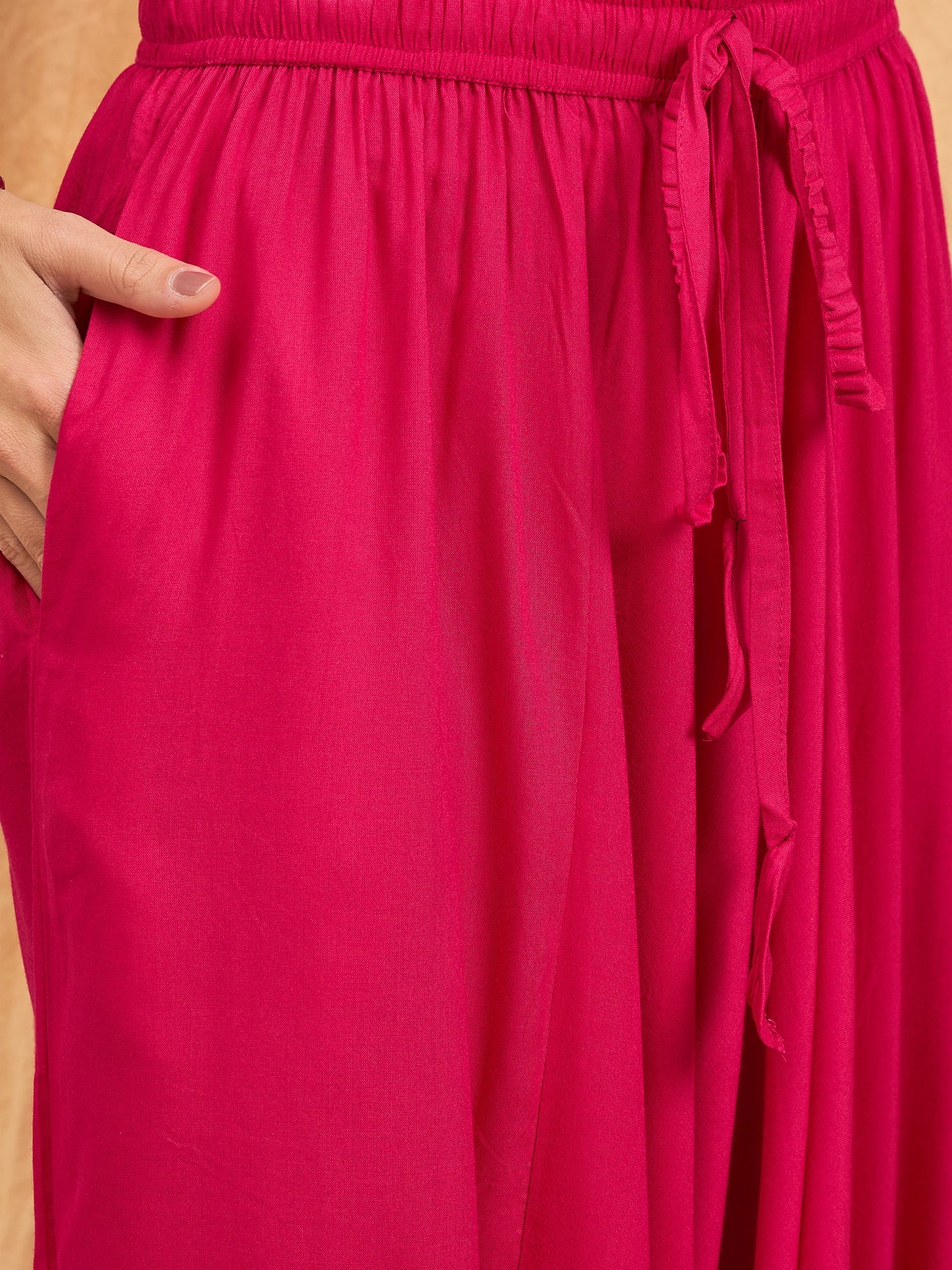 InWeave Fuchsia Solid Harem Pant - Distacart