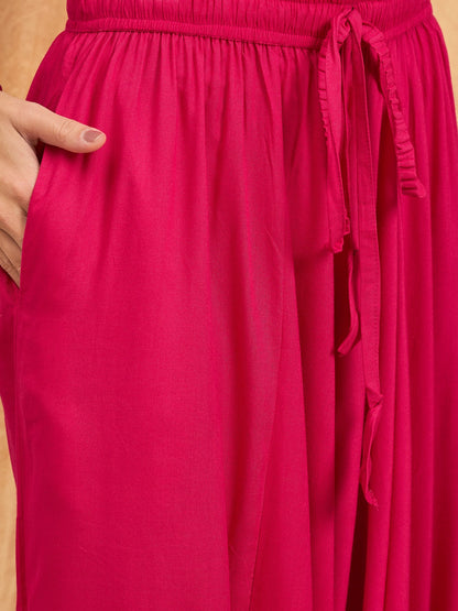 InWeave Fuchsia Solid Harem Pant - Distacart