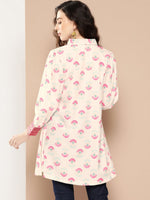 Thumbnail for Ahalyaa Shirt Collar Printed Tunic - Distacart