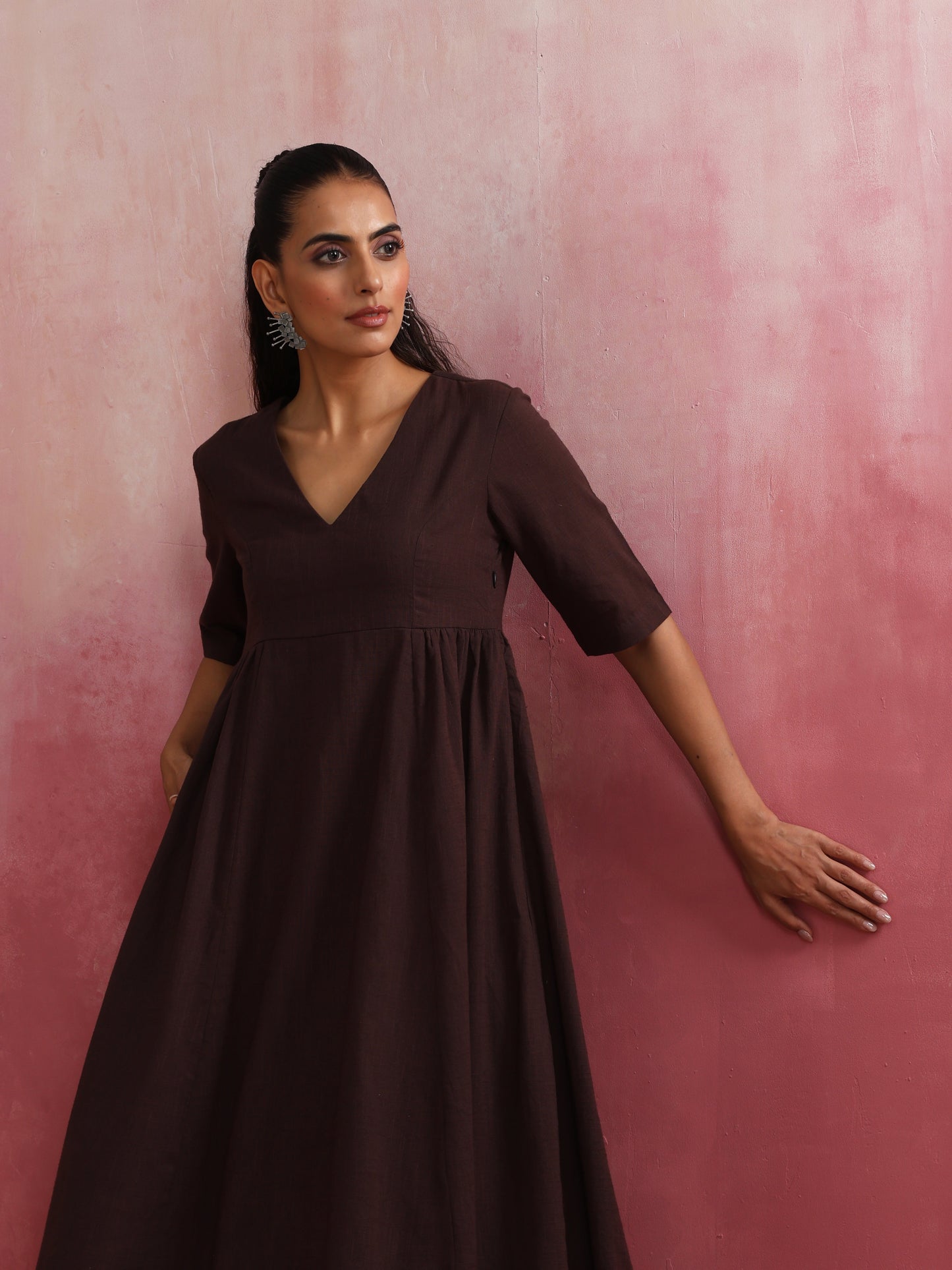 trueBrowns Cola Cotton Dobby Dress - Distacart