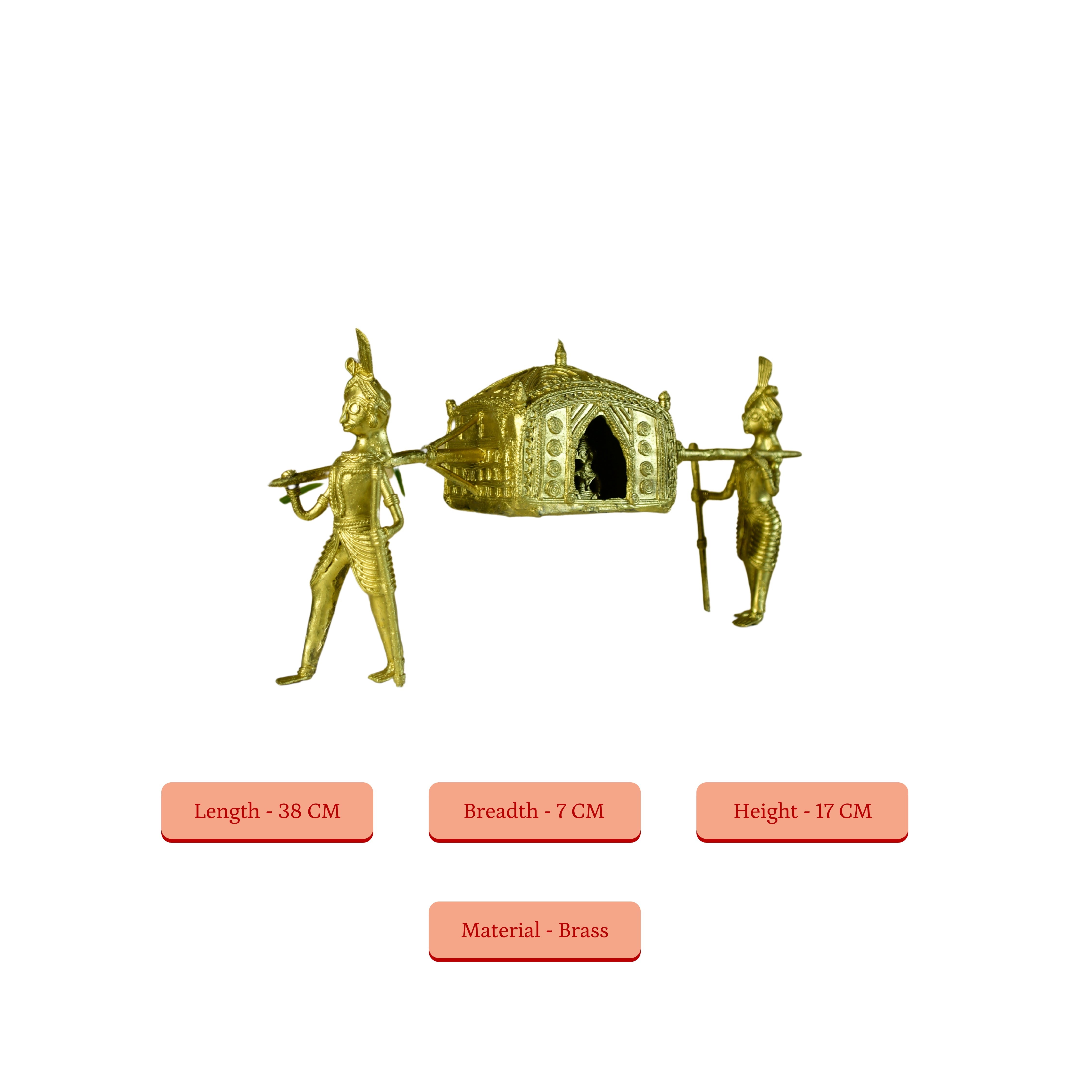 Sowpeace Brass Dhokra Art Wedding Palki: Elite Décor