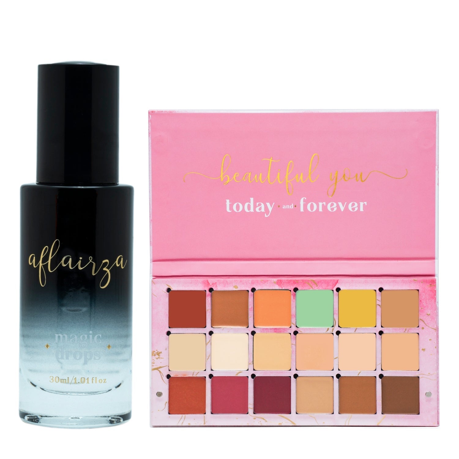 Aflairza Magic Drops + One for All Palette - Waterproof Serum with 4 in 1 Palette Combo - Distacart