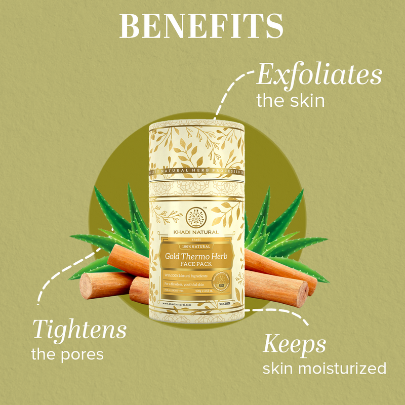 Khadi Natural Gold Thermo Herb Face Pack - Distacart