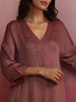 Thumbnail for trueBrowns Brown Modal High low Kurta Set