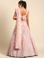 Thumbnail for House of Panchhi Pink Net Multi Sequins with heavy Zarkan embroidery Lehenga choli & Dupatta - Distacart