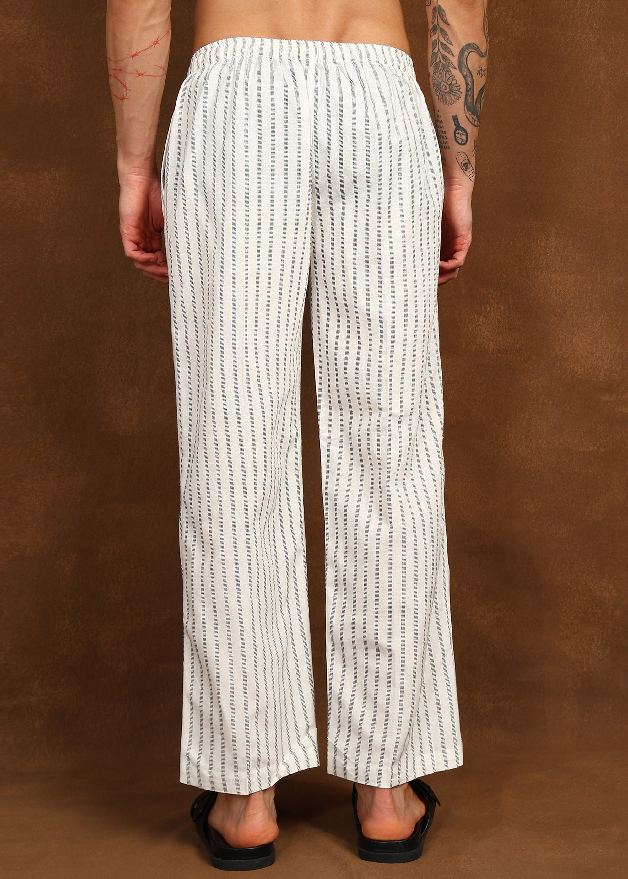 Fabmade Driftline Stripe Linen Pyjama - Distacart