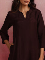 Thumbnail for trueBrowns Cola Viscose Silk Kurta Co-ord Set