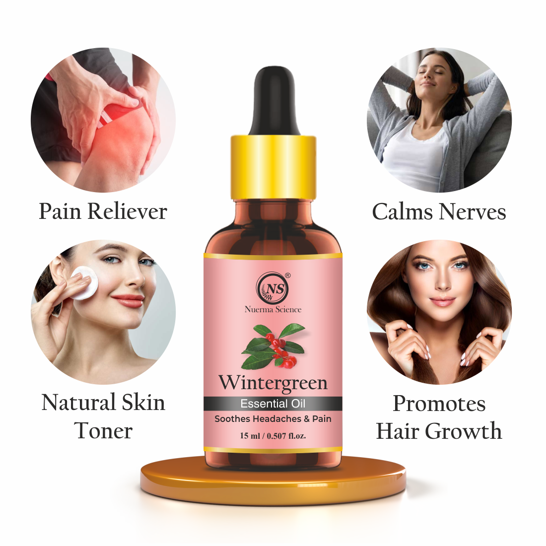 Nuerma Science Pure Wintergreen Essential Oil For Skin, Body & Hair Care - Distacart