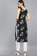 Thumbnail for Ahika Black Floral Printed Kurta