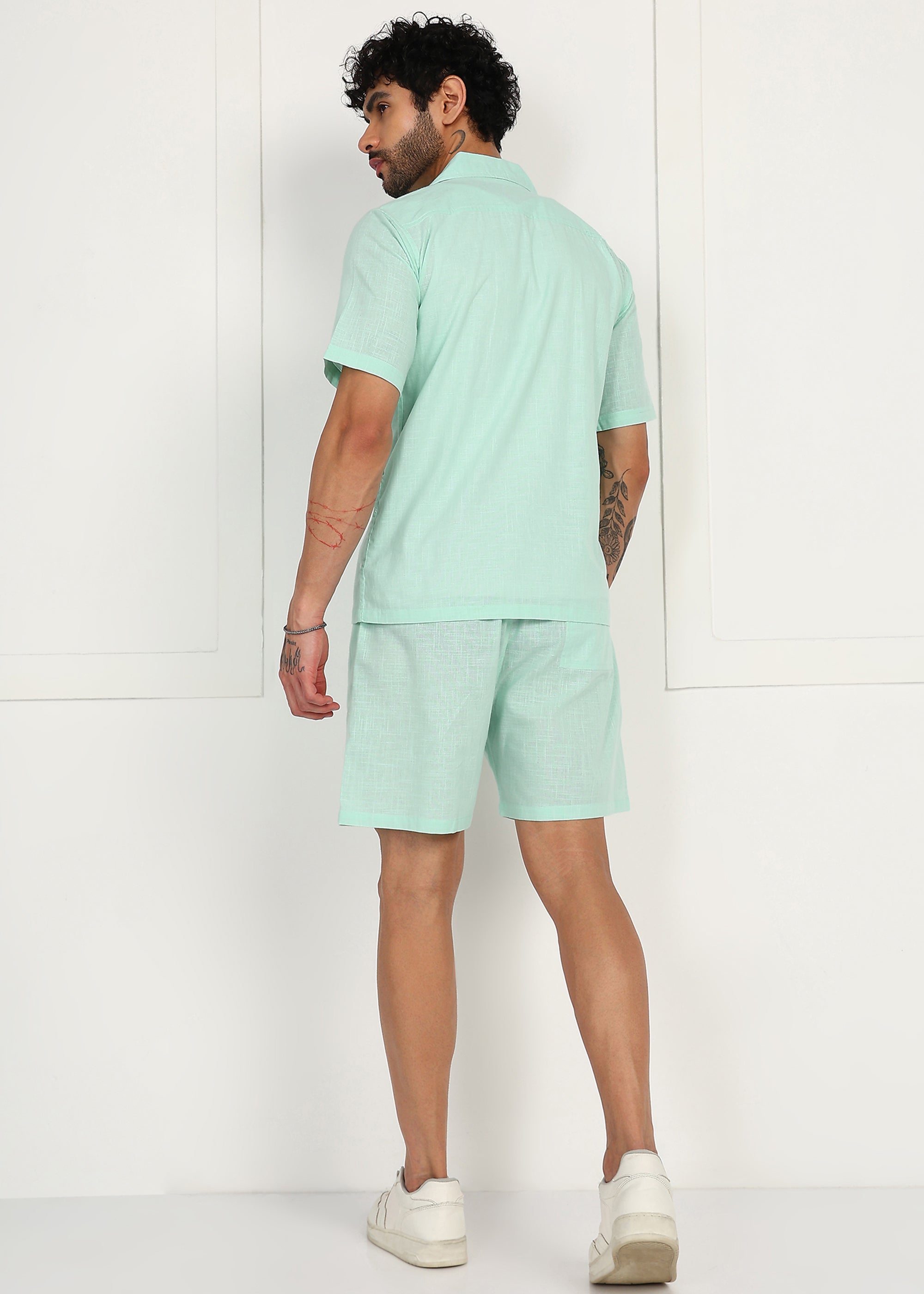 Fabmade Mint Breeze Linen Co-Ord Set - Distacart