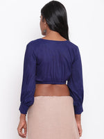 Thumbnail for trueBrowns Blue Gathered Sleeve Top - Distacart