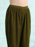 Thumbnail for trueBrowns Mehandi Velvet Pant - Distacart