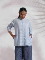 Thumbnail for trueBrowns Blue Cotton Check Shirt Top Co-ord Set