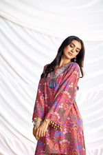 Thumbnail for BulBul Dharvi Chanderi Fuschia Co-Ord Set
