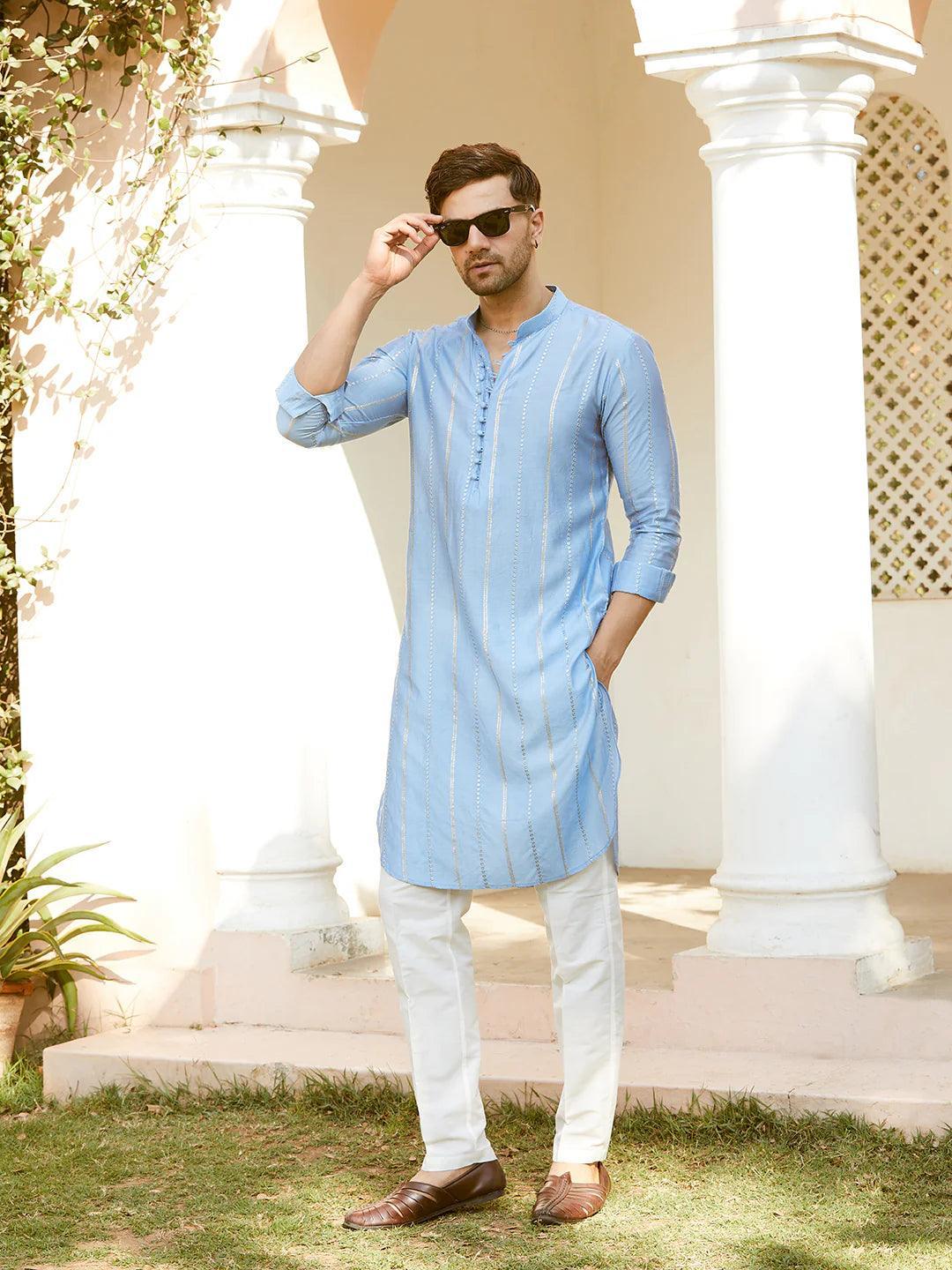 Fabmade Elegance In Every Thread Must Have The Sequins Embroidered Chanderi Silk Kurta - Distacart