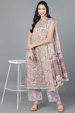 Thumbnail for Ahika Yellow Cotton Flared Kurta Palazzo With Dupatta - Distacart