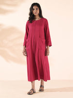 Thumbnail for trueBrowns Carrot Cotton Dobby Pocket Dress - Distacart