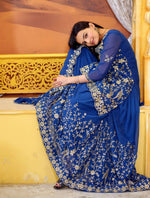 Thumbnail for Yash Enterprise Trendy Fox Georgette Sequence Embroidery Readymade Blue Salwar Suit