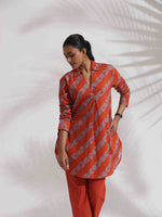 Thumbnail for trueBrowns Orange Cotton Print Co-ord Set