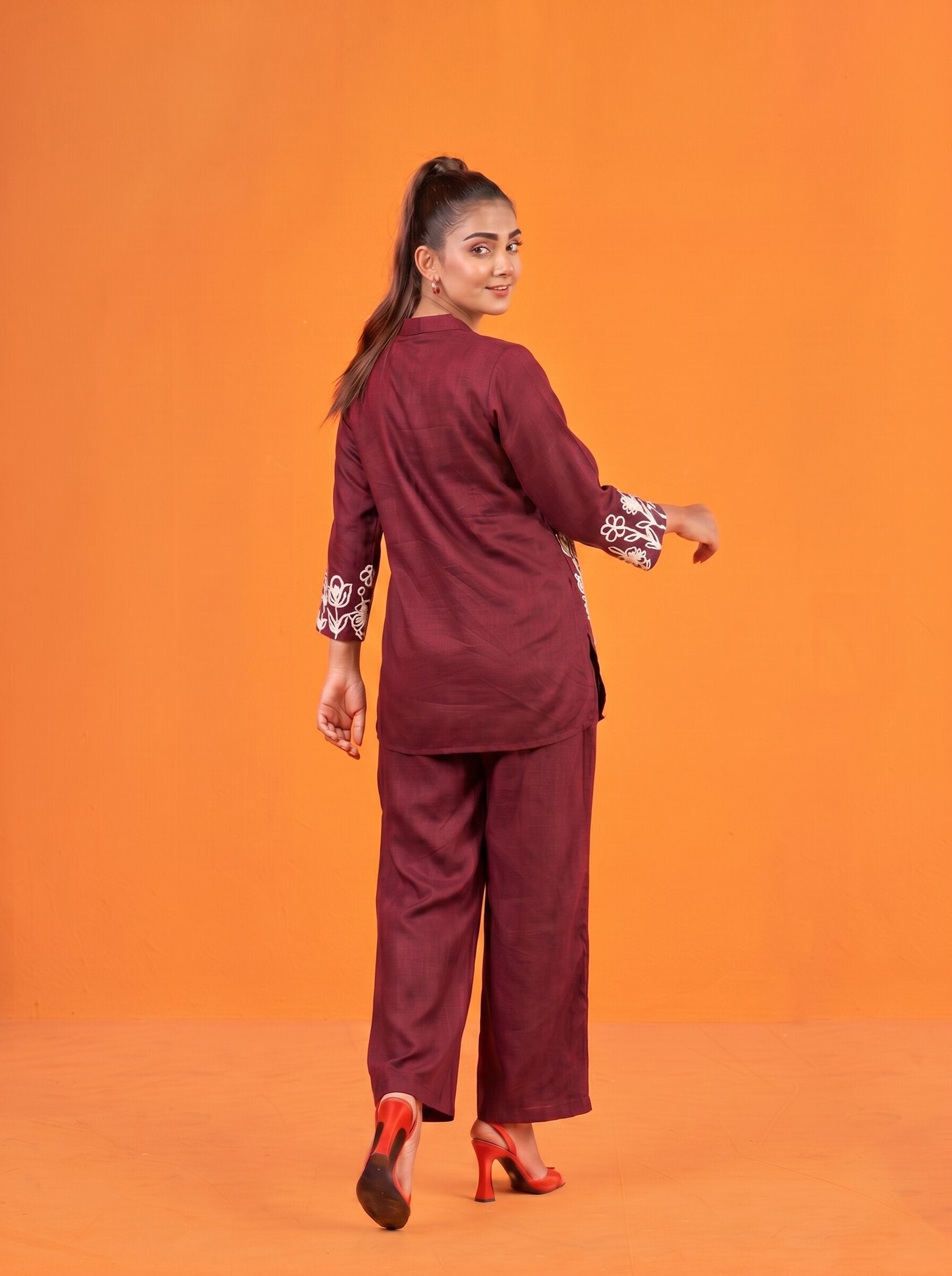 Anaita Maroon Stylish Readymade Co-Ords Set - Dista