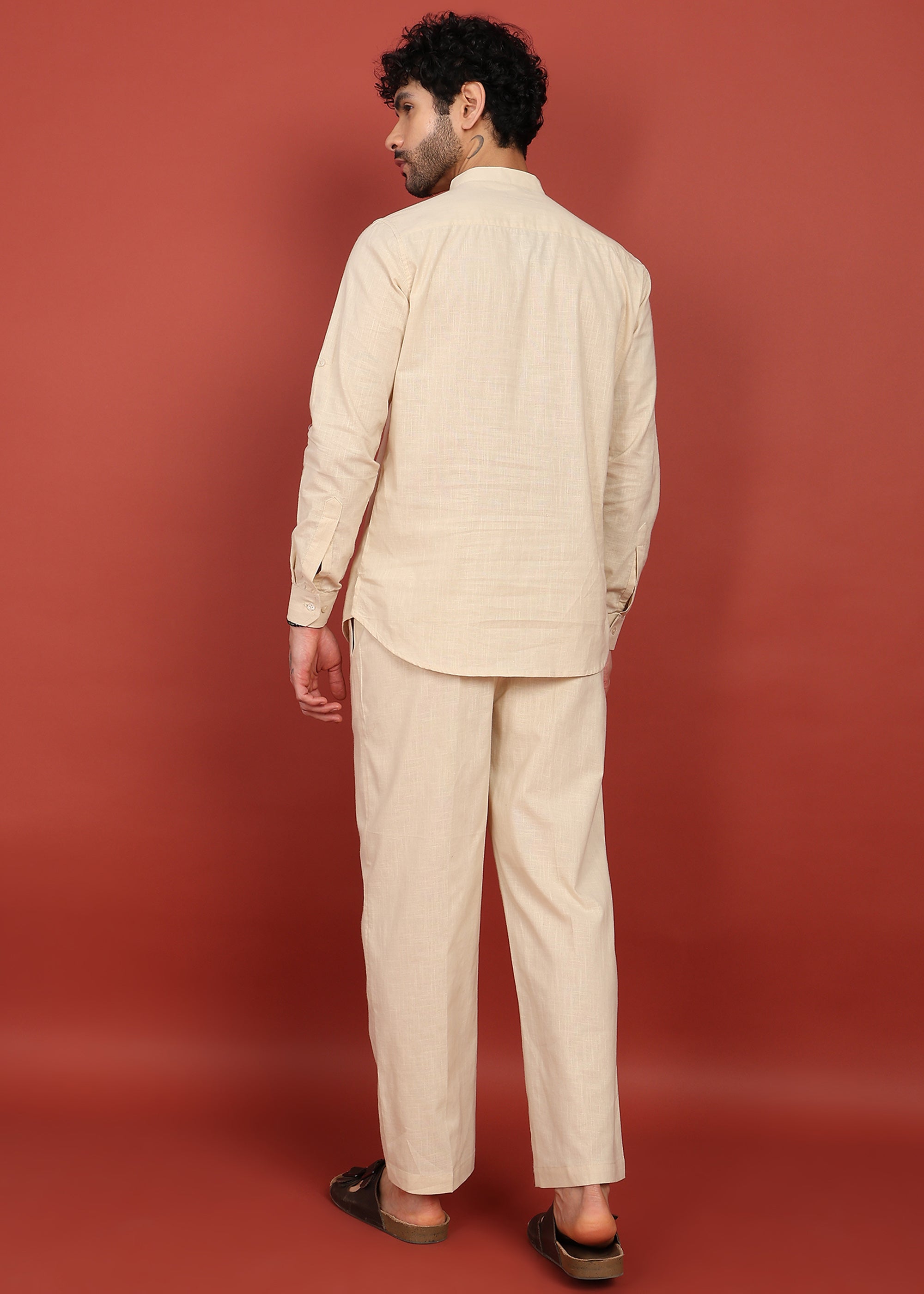 Fabmade Ivory Ease Short Kurta Co-Ord Set - Distacart