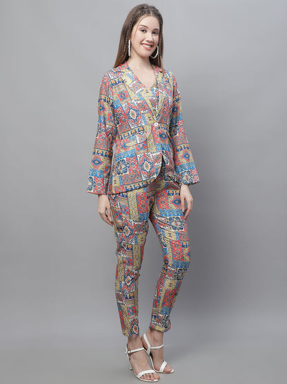Jainish Women's WoDigital Printed Crop Top and Jacket Set - Multi - Distacart
