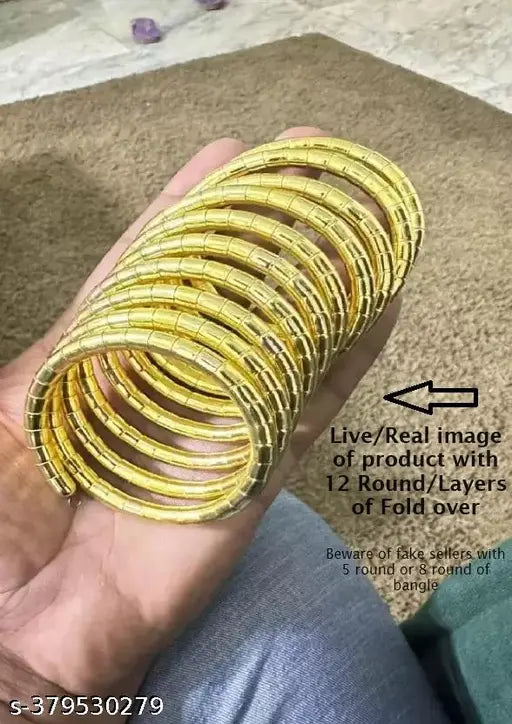 Tehzeeb Creations Women's Golden Viral Spiral Bangle For Girl And Women - Distacart