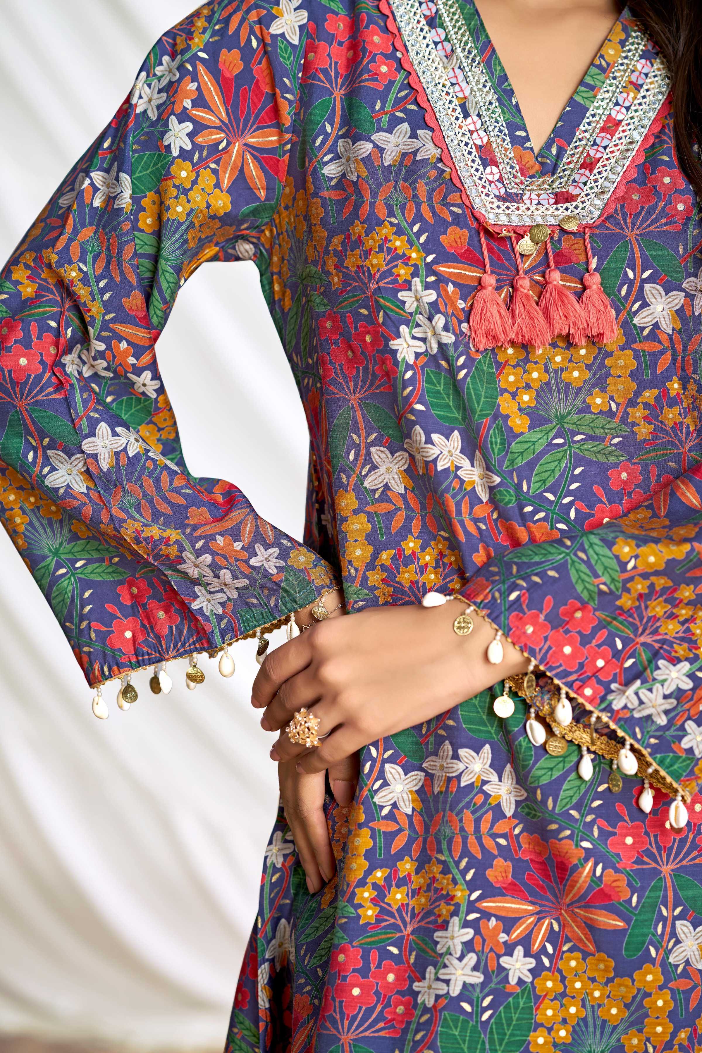 BulBul Dharvi Chanderi Blue Co-Ord Set