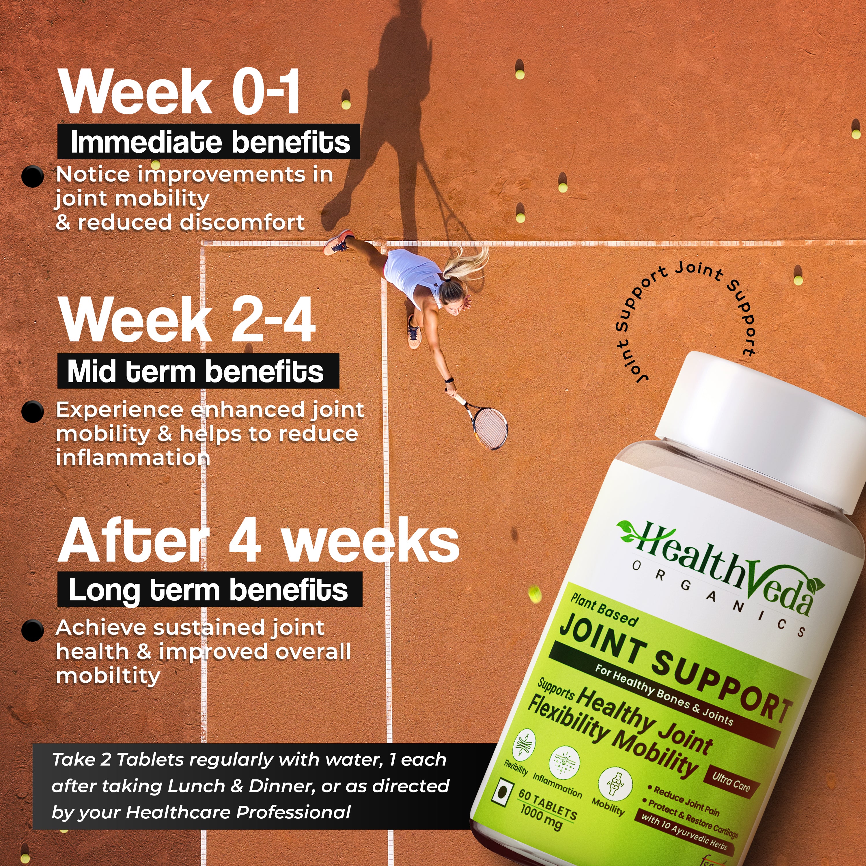 Health Veda Organics Plant Based Joint Support Tablets - Distacart