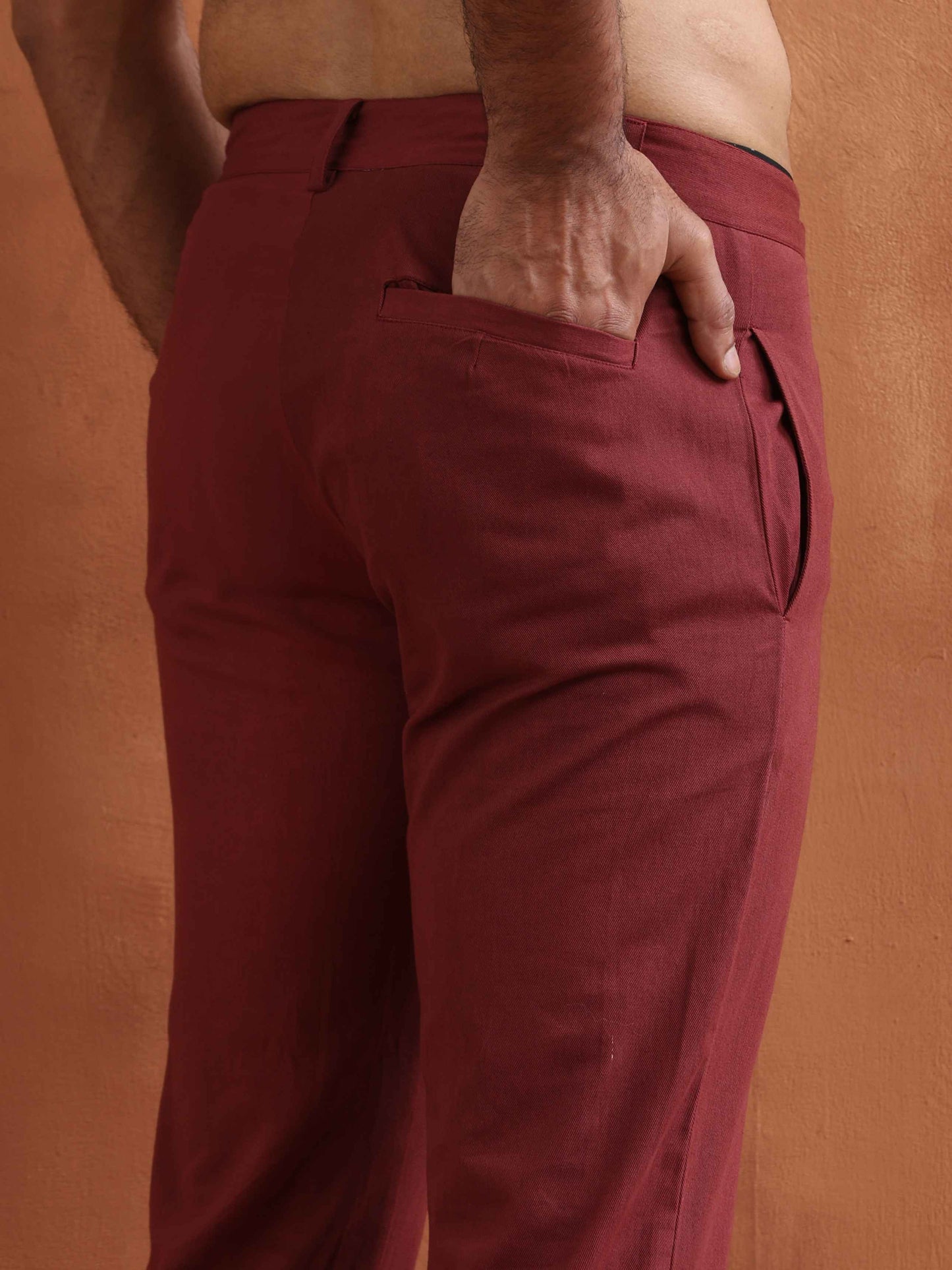 trueBrowns Men's Rust Cotton Twill Pants - Distacart