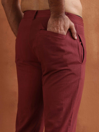 trueBrowns Men's Rust Cotton Twill Pants - Distacart