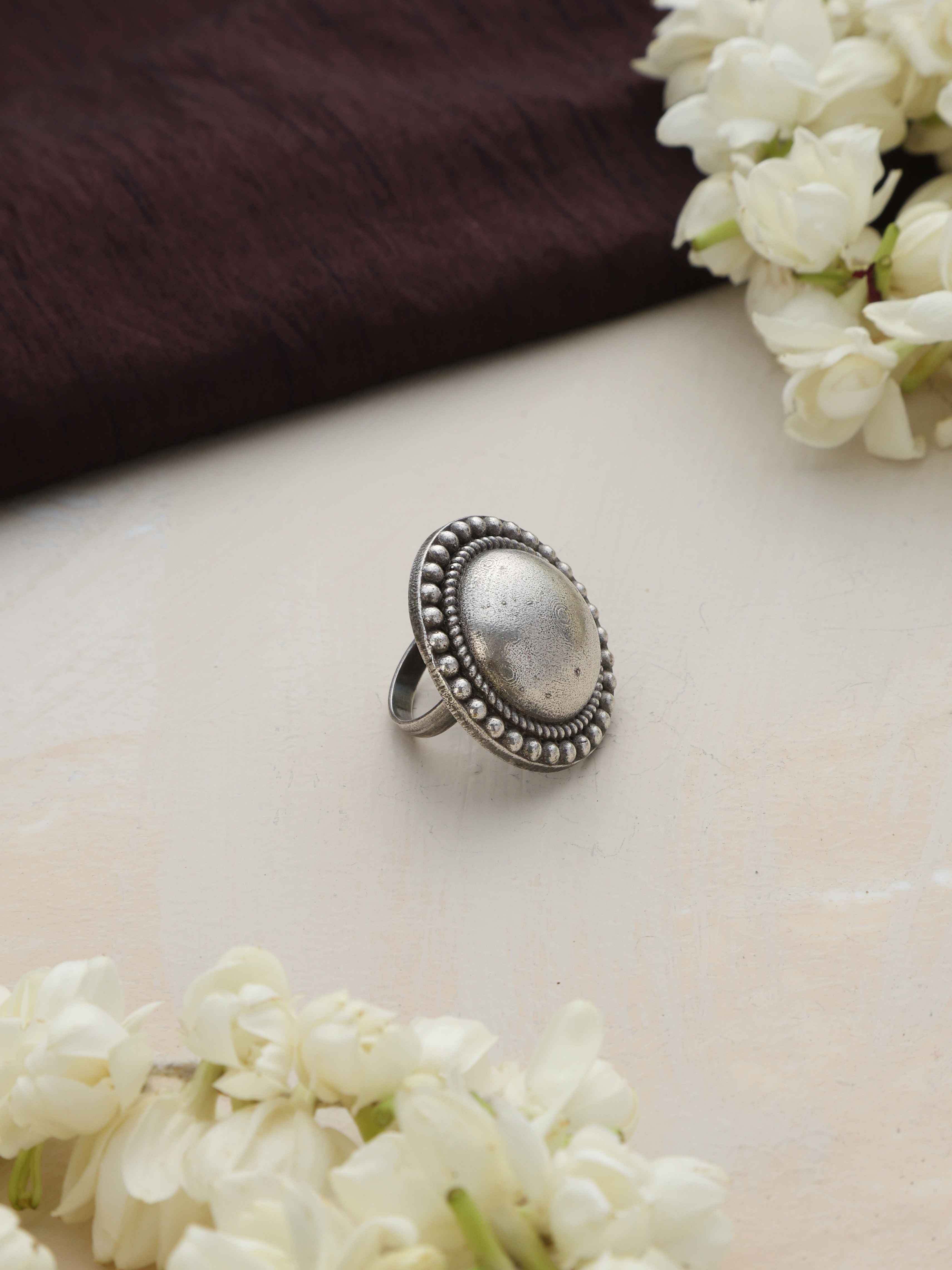 trueBrowns Silver Tone Dome Ring - Distacart