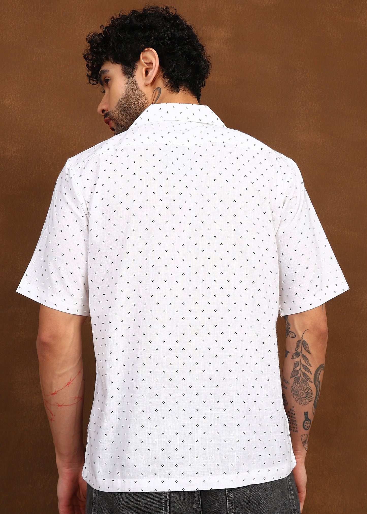 Fabmade Micro Print Short Sleeve Shirt - Distacart