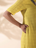 Thumbnail for trueBrowns Lime Cotton Dobby Kurta Pant Set - Distacart