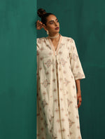 Thumbnail for trueBrowns Ivory Peach Cotton Front Gathered Kurta Pant Set - Distacart