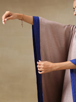 Thumbnail for trueBrowns Grey Textured Silk High Low Kaftan Pant Set - Distacart