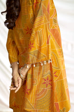 Thumbnail for BulBul Ashka Chanderi Mustard Co-Ord Set