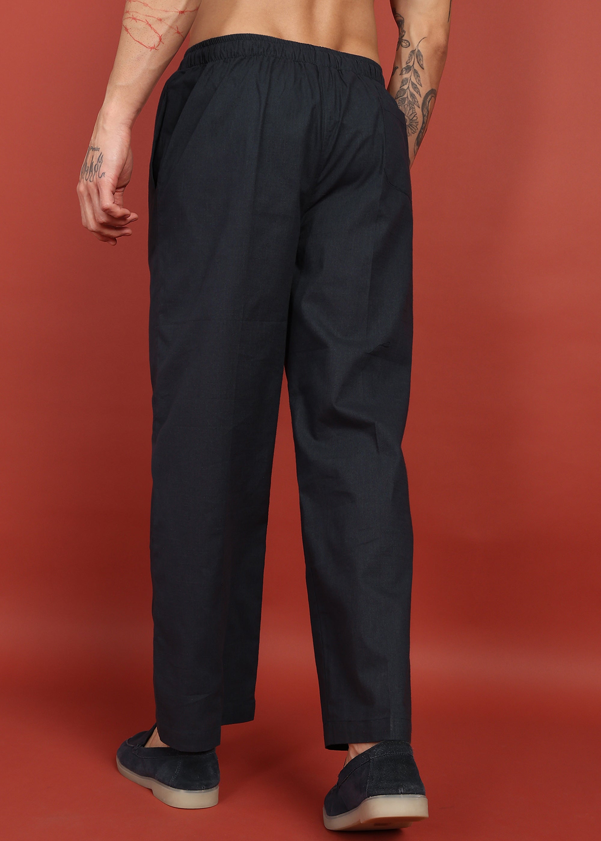 Fabmade Midnight Ease Relaxed-Fit Trousers - Distacart
