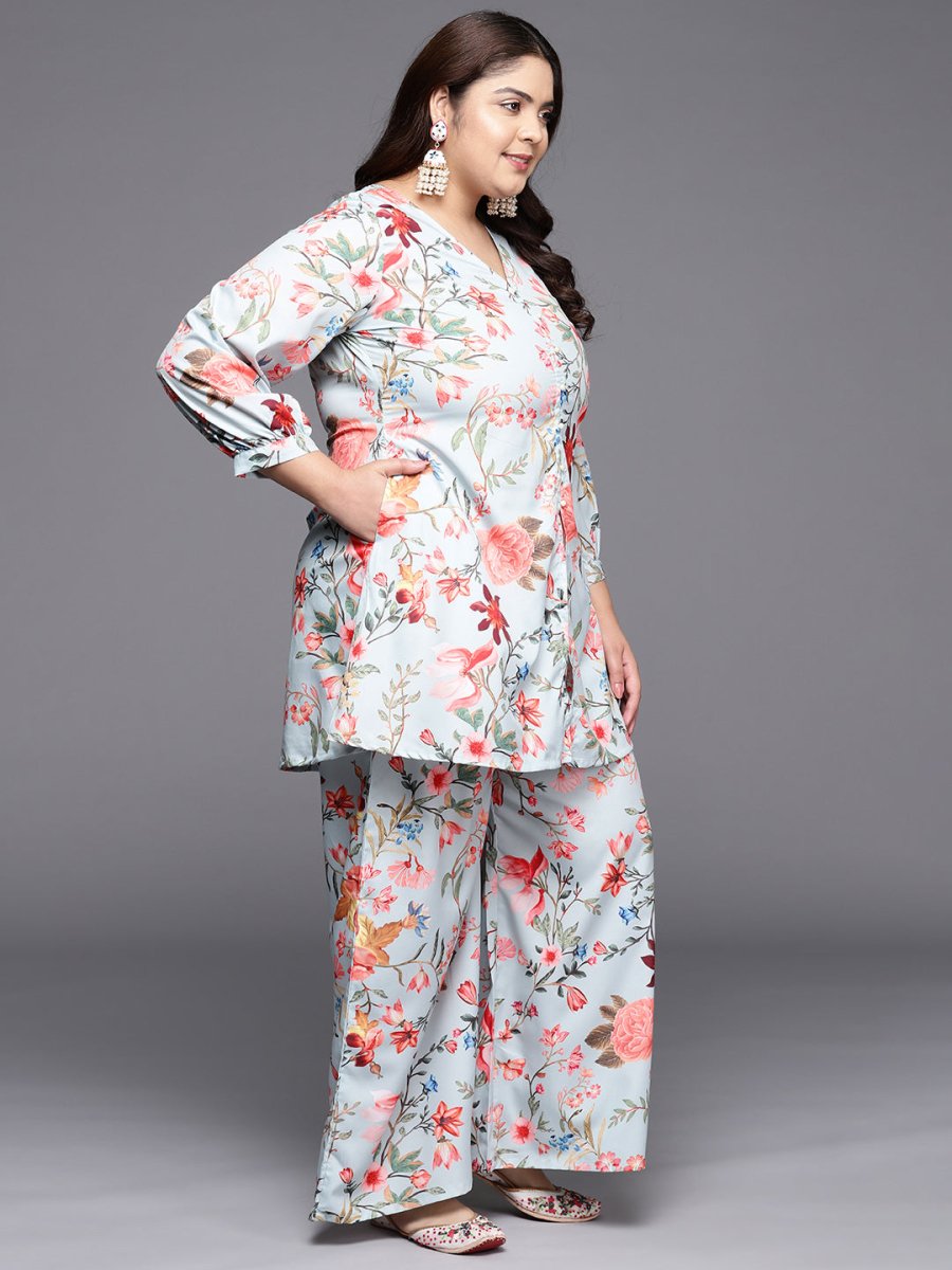 Ahalyaa Women Plus Size Printed Tunic with Palazzos - Distacart