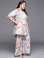 Thumbnail for Ahalyaa Women Plus Size Printed Tunic with Palazzos - Distacart