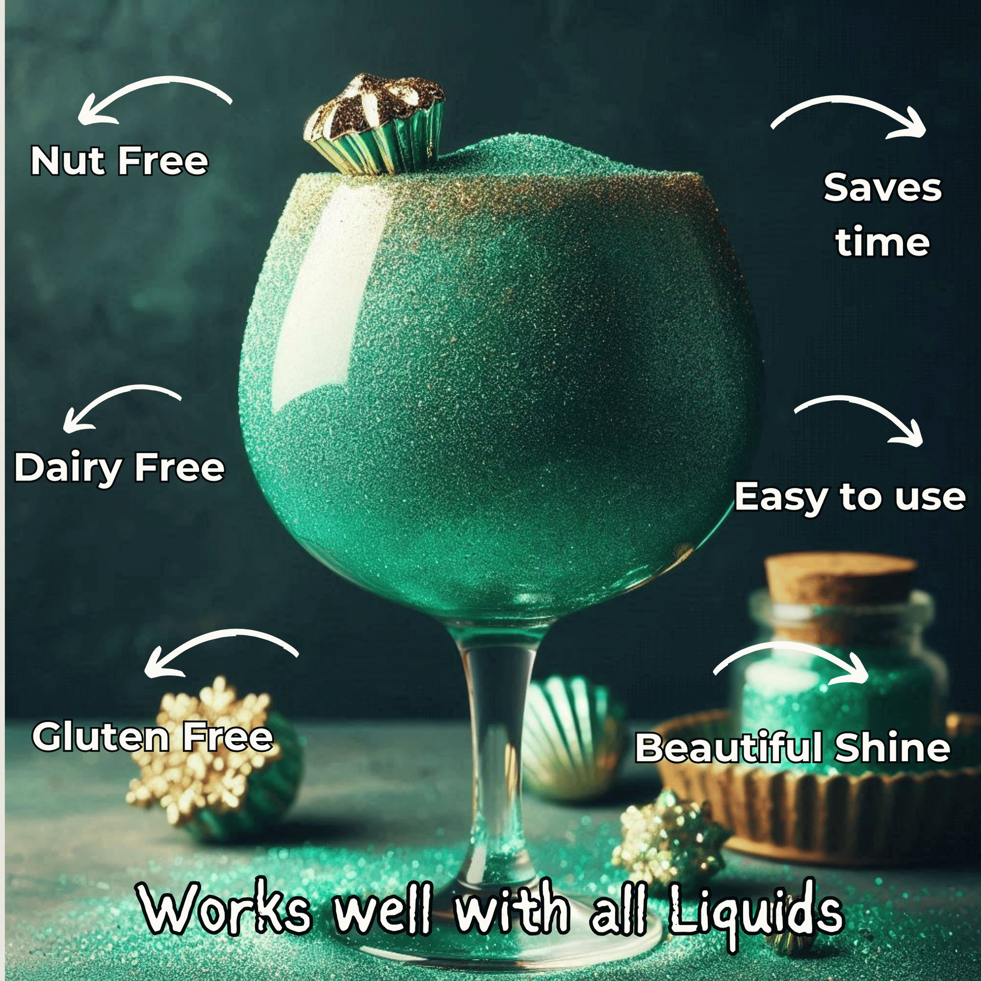 agave green edible luster dust 5 gms