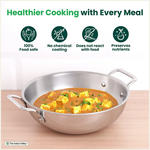 Thumbnail for The Indus Valley TurboCuk Tri-ply Stainless Steel Kadai, Premium Quality, 3 Layer Thick Body, 100% Toxin-free, Non-stick, Induction & Gas, Free ₹110 Spatula, 1.7/2.7/3.5L