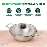 Thumbnail for The Indus Valley TurboCuk Tri-ply Stainless Steel Kadai+ Glass Lid, Premium Quality, 3 Layer Thick Body, 100% Toxin-free, Non-stick, Induction & Gas, 1.7/2.7/3.5L