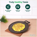 Thumbnail for The Indus Valley Super Smooth Cast Iron Tawa,Pre-seasoned, Nonstick, 100% Pure, Toxin-free, Spatula, 26.7cm/30.2cm